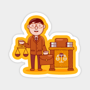 Cute Lawyer Cartoon Magnet