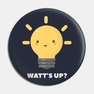 Funny Physics Electricity Watt Pun T-Shirt Pin