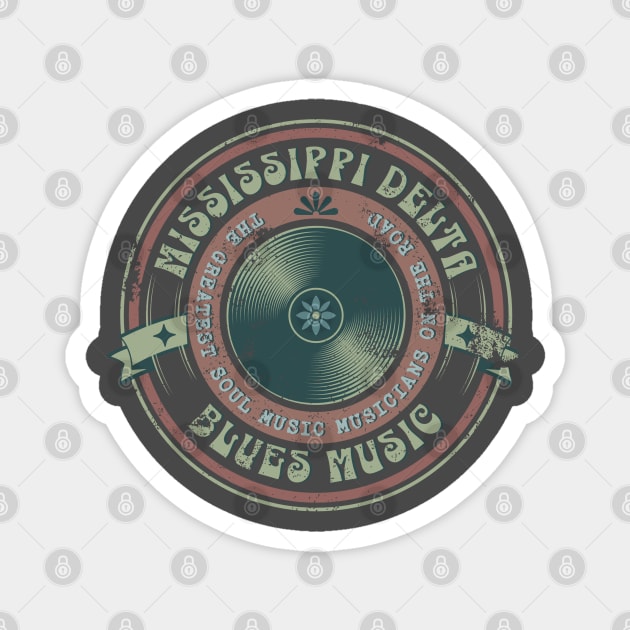 Mississippi Delta Blues Music distressed Magnet by SpaceWiz95