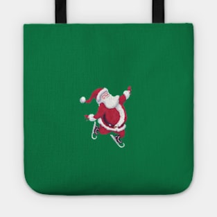 Santa Claus skating on ice Tote