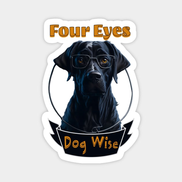 Dog with spectacles Magnet by JJ Art Space