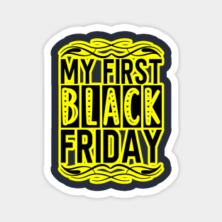 black friday, yellow and black friday Magnet