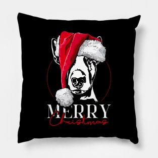 Santa English Bull Terrier Merry Christmas dog Pillow