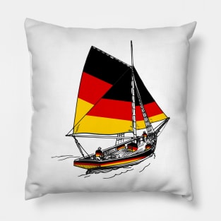 Vintage Germany Sailor Ship Sailing with Germany Team (German Unity Day) Pillow