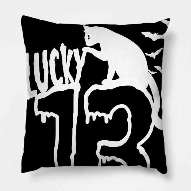 MY LUCKY T-SHIRT WHITE Pillow by VanceCapleyArt1972