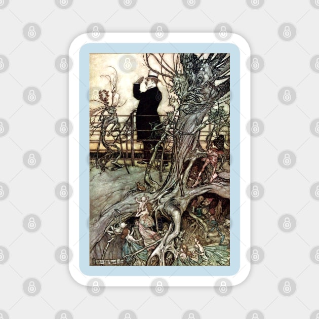 Peter Pan in Kensington Gardens - Arthur Rackham Magnet by forgottenbeauty