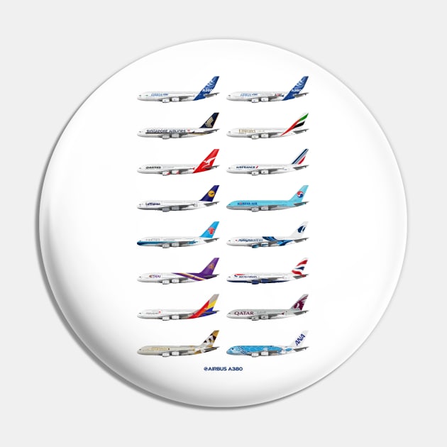 Airbus A380 Operators Illustration Pin by SteveHClark