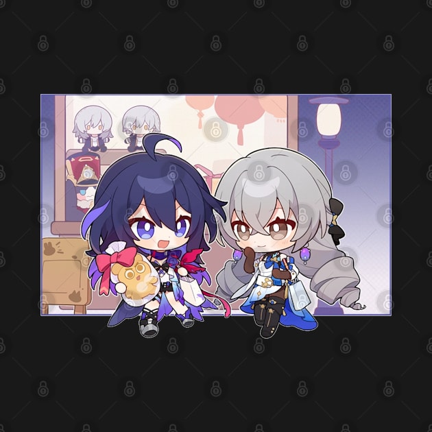 Honkai Star Rail Chibi Seele and Bronya by HoyoStan