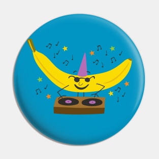 Party DJ Banana - cute fruit character Pin