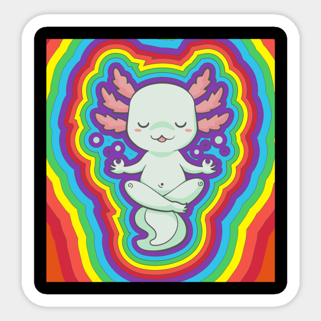 Kidcore Aesthetic Kawaii Axolotl Yoga Nostalgia Kidcore Sticker Teepublic