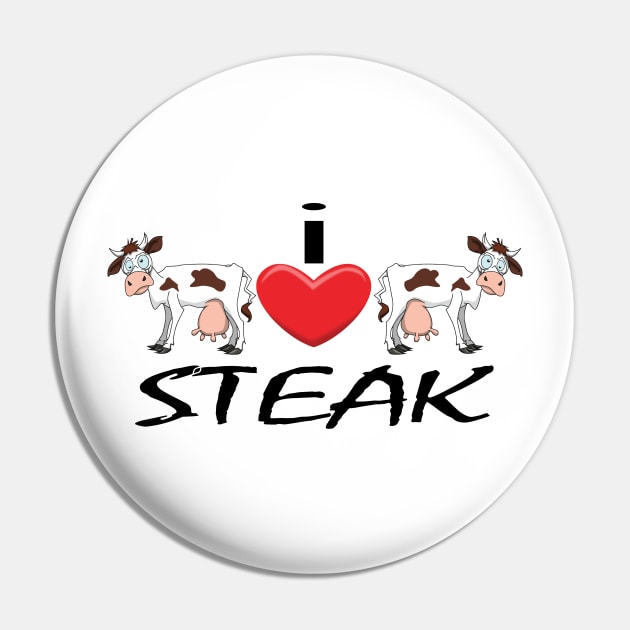 I Heart Steak Pin by Wickedcartoons