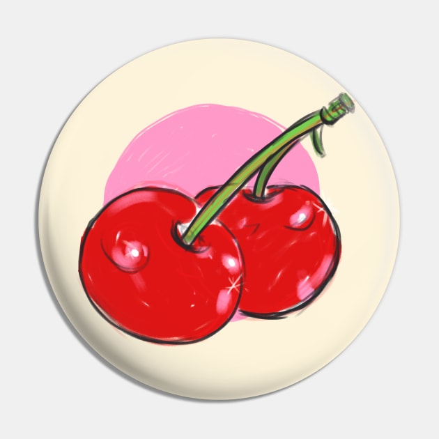 Cherries Romance Pin by Denyse Mitterhofer Shop