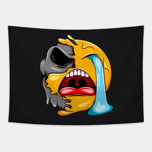 Cry Zombie Emoji Tapestry