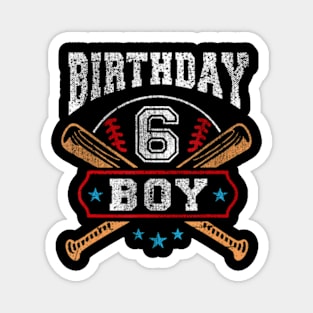 Kids 6 Years Old Boy 6Th Birthday Magnet