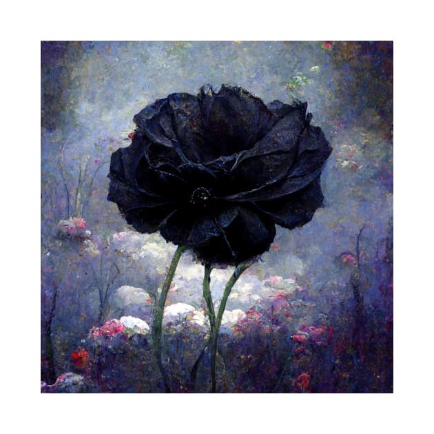 Gothic Botanicals Black Rose by Moon Art