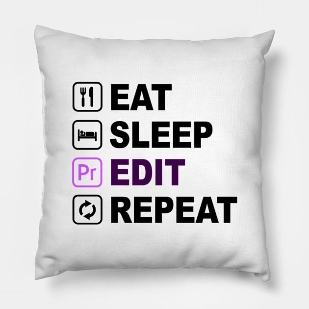 Eat Sleep Edit Repeat Pillow by The Editor's Soft-Wear