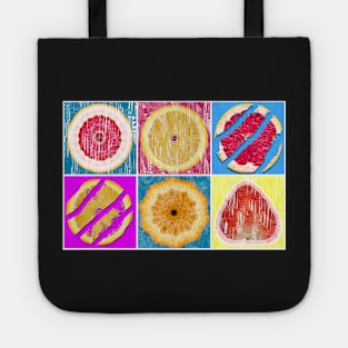 Fruit selection, modern trending, grapefruit, lemon, strawberry Tote