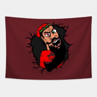 Angry longbearded man Tapestry