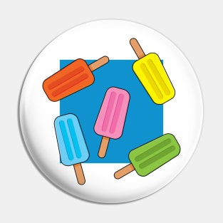 Assorted Colorful Popsicles Pattern Pin