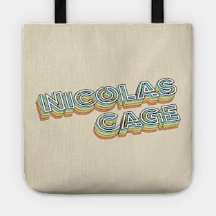 Nicolas Cage Retro Typography Faded Style Tote