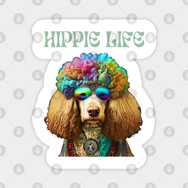 Hippie Life Poodle Magnet by Unboxed Mind of J.A.Y LLC 