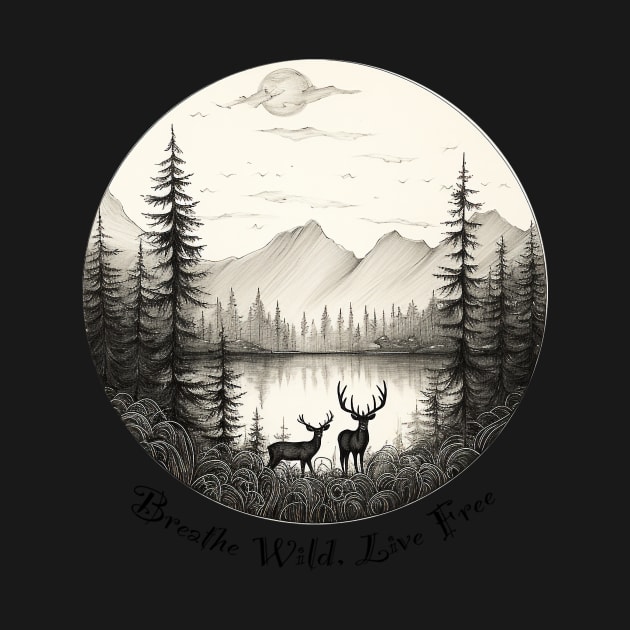 Wild and Free: Nature-Inspired T-Shirt - Breathe Wild, Live Free by Gelo Kavon