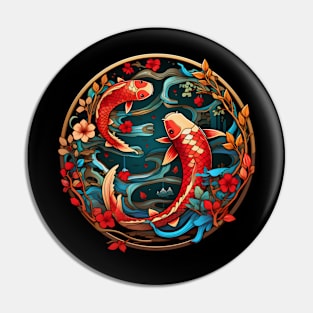 Serene Koi Harmony Circle Pin