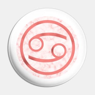 Living Coral Marble Zodiac - Cancer Pin