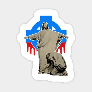 Jesus Christ and the weeping of the Woman on the Cross Magnet