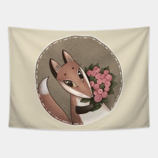 Fox with flowers Tapestry