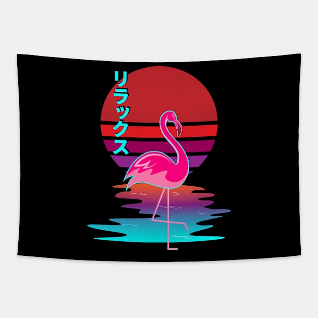 Flamingo Relax Rirakkusu Tapestry by Brobocop