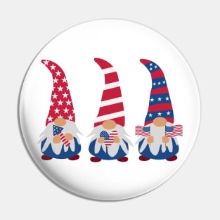 Cute Gnomes Celebrating independence day Patriotic Pin