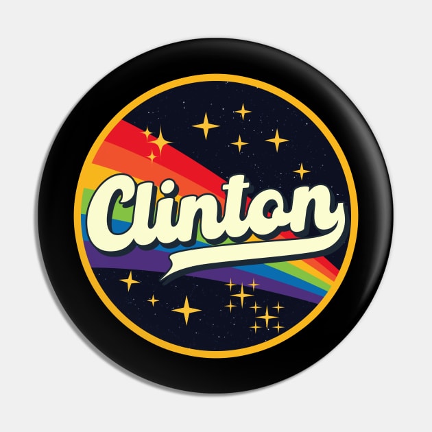 Clinton // Rainbow In Space Vintage Style Pin by LMW Art