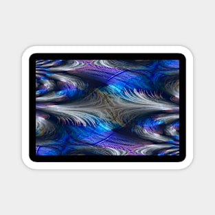 White Wave Feathers Magnet