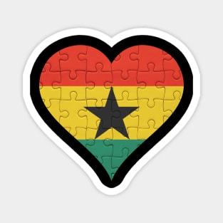 Ghanaian Jigsaw Puzzle Heart Design - Gift for Ghanaian With Ghana Roots Magnet