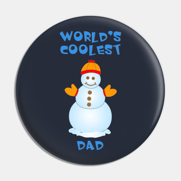 Coolest Dad Snowman Pin by Barthol Graphics