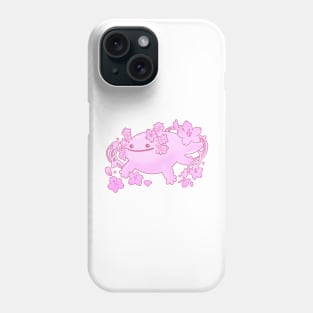pink sakura axolotl Phone Case