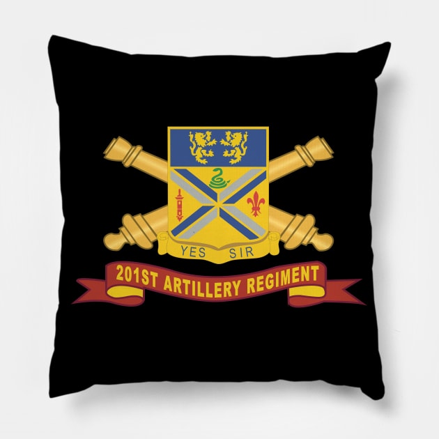 201st Field Artillery Regiment - DUI w Br - Ribbon X 300 Pillow by twix123844