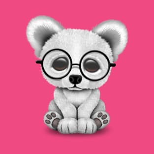 Cute Polar Bear Cub with Eye Glasses T-Shirt