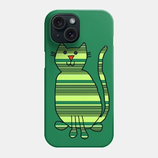 Cat Green Stripes Animals Phone Case
