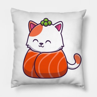 Cute Cat Sushi Salmon (4) Pillow