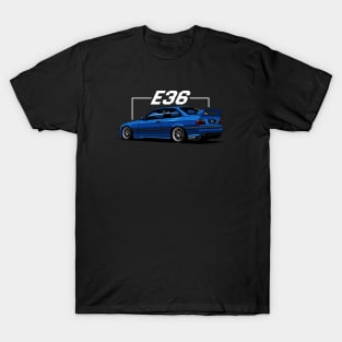 BMW E36 M3 Estoril Blue T-Shirt – 100 Miles Per Hour