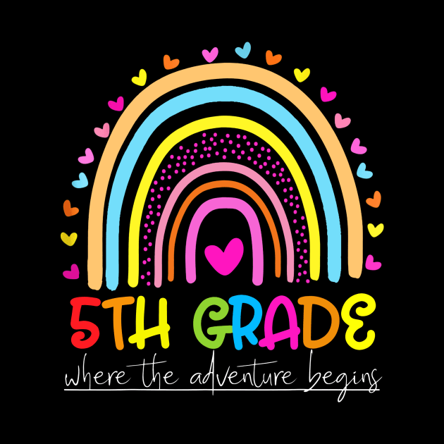 Rainbow 5th Grade Where The Adventure Begins by Red and Black Floral