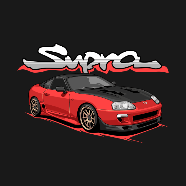 Supra MK4 Red by yourcar.art