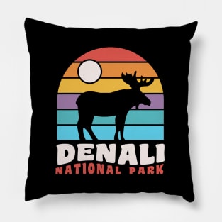 Denali National Park Moose Badge Pillow