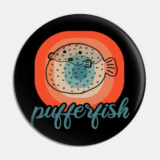 Pufferfish Design Porcupinefish Pufferfish Fan Pin