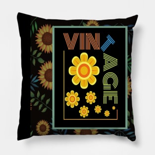 Vintage 70's Hippy Sunflower Child Peace Love Pillow