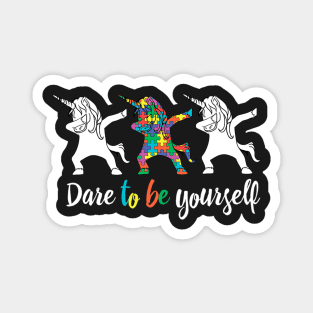 Autism Unicorn Dabbing Magnet