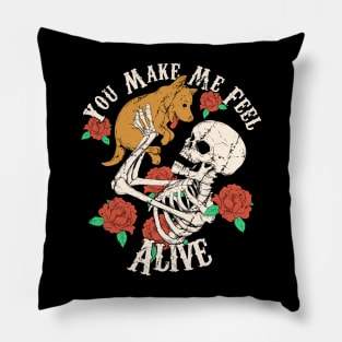 Dog Lover Roses with Skeleton Pillow