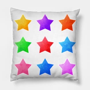 Colorful Watercolor Stars Pack Pillow